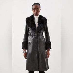 Karen Millen Leather Coat NWOT